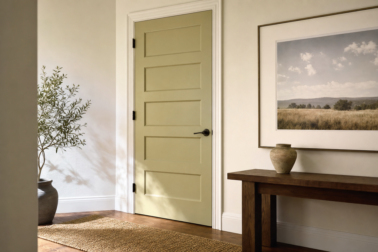 Gold Infusion by Valspar on interior-doors