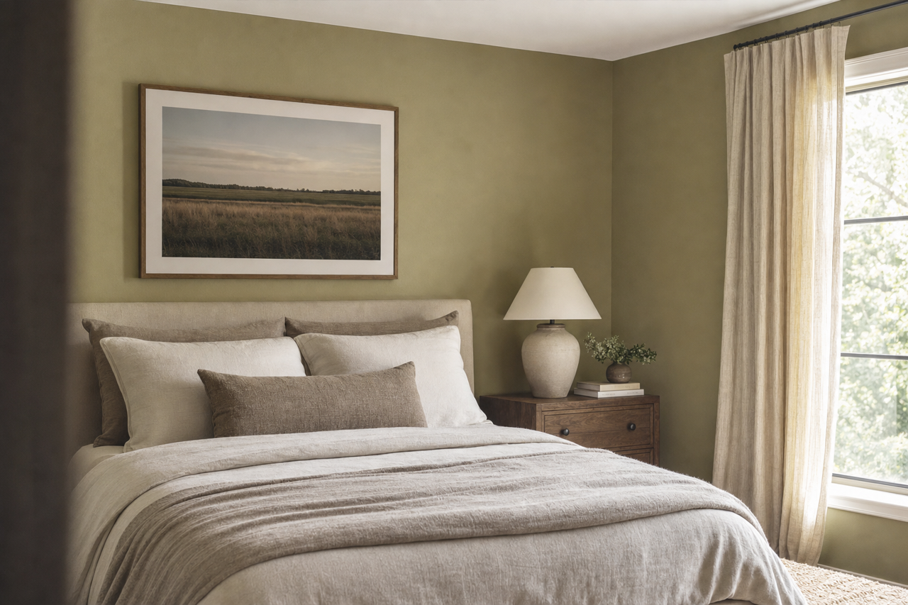 Mountain Olive by Valspar on interiors