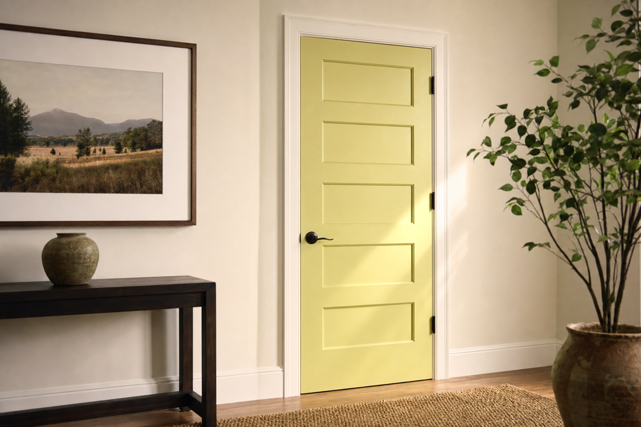 Olive Marinade by Valspar on interior-doors