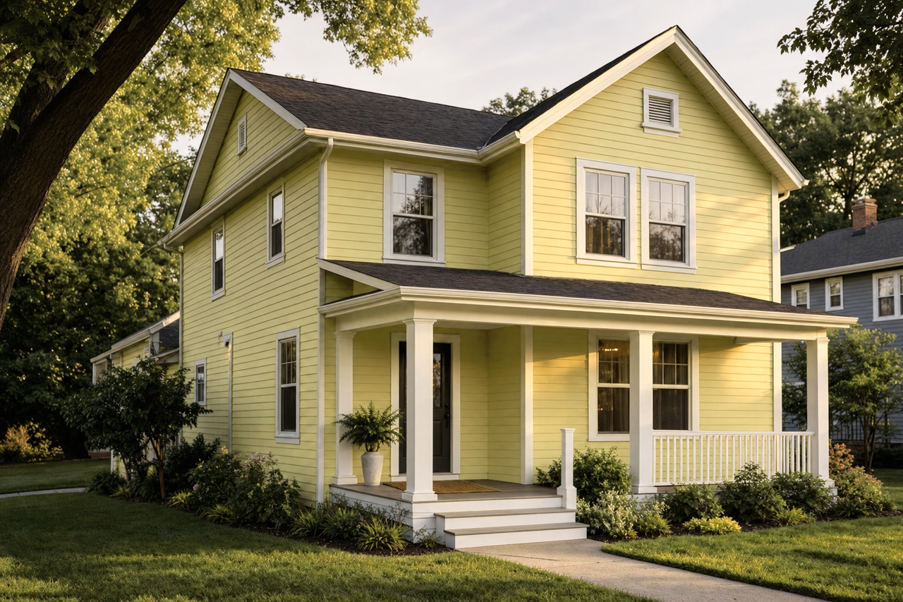 New Avocado by Valspar on exterior