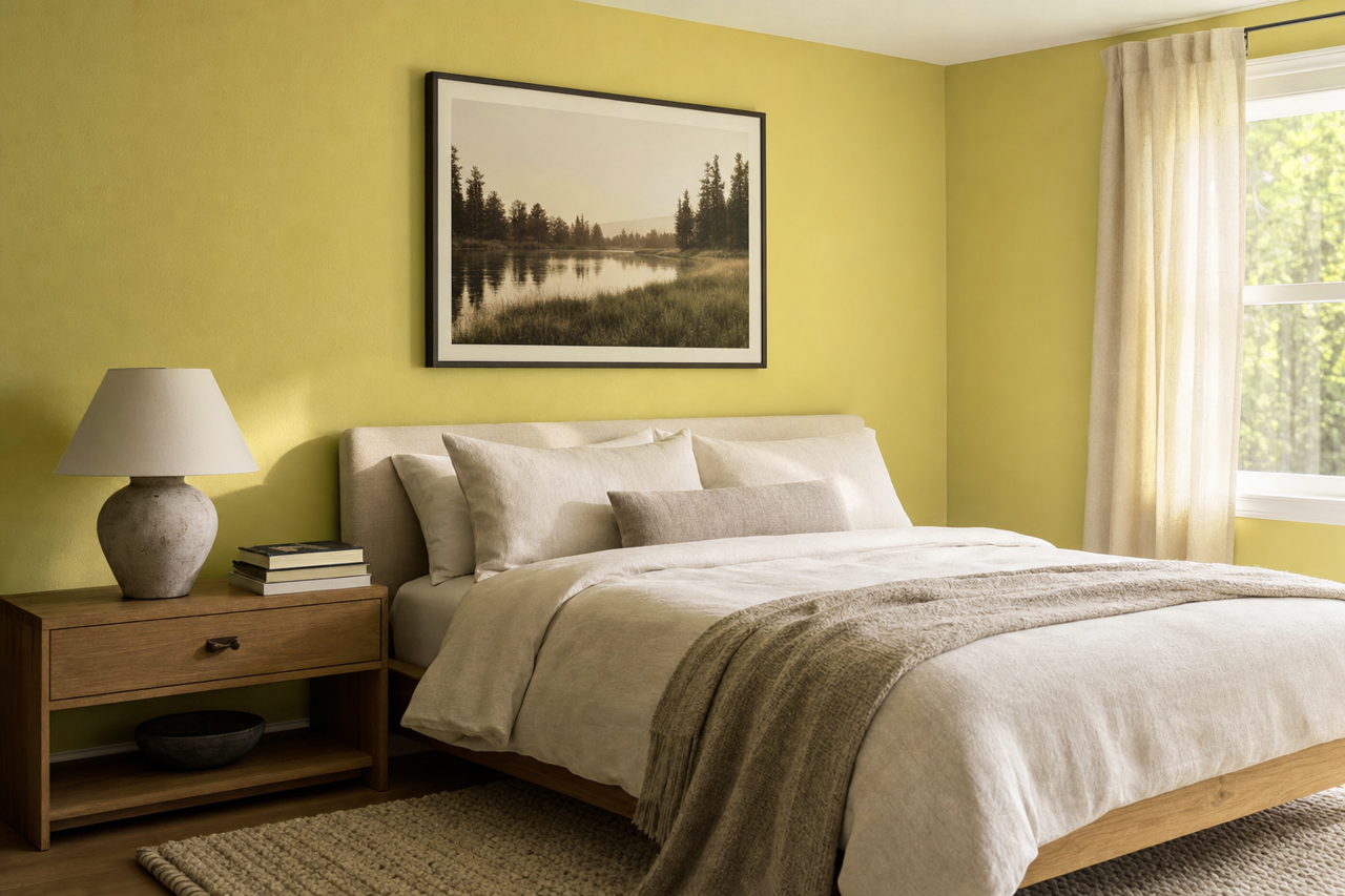 New Avocado by Valspar on interiors