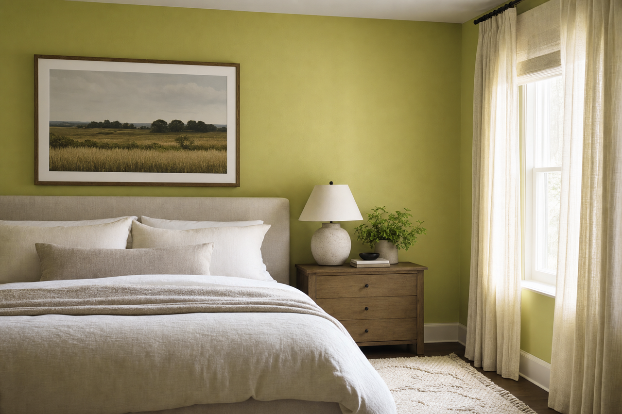 Crushed Oregano by Valspar on interiors