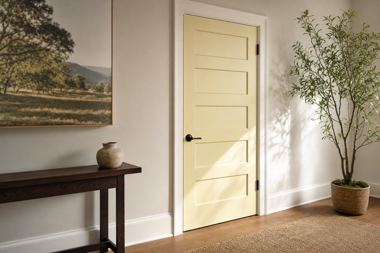 Sheer Green by Valspar on interior-doors