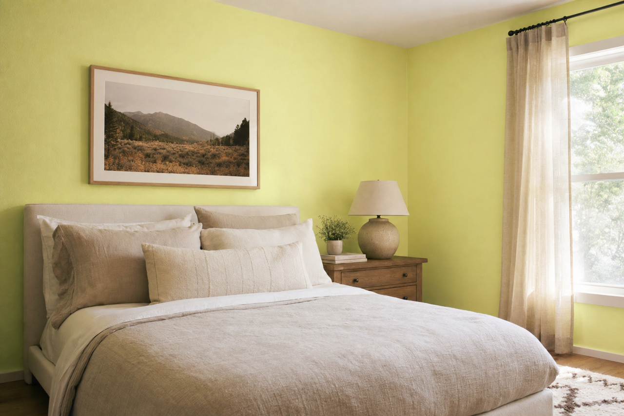 Fresh Pear by Valspar on interiors