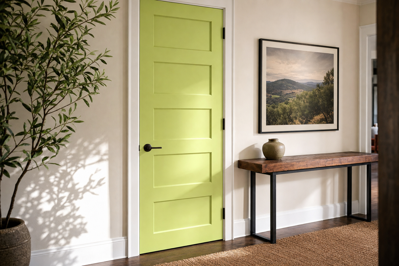 Sonic Lime by Valspar on interior-doors