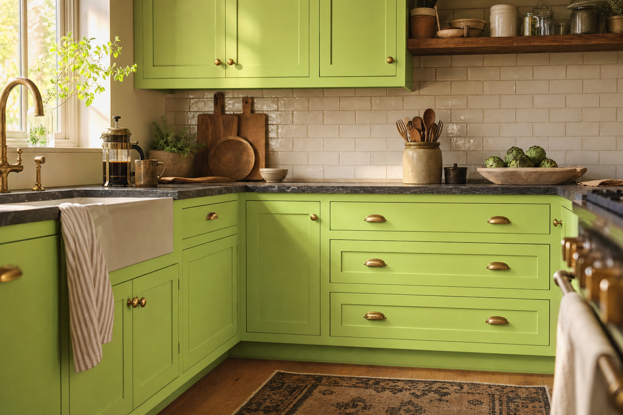 Temptation by Valspar on cabinets