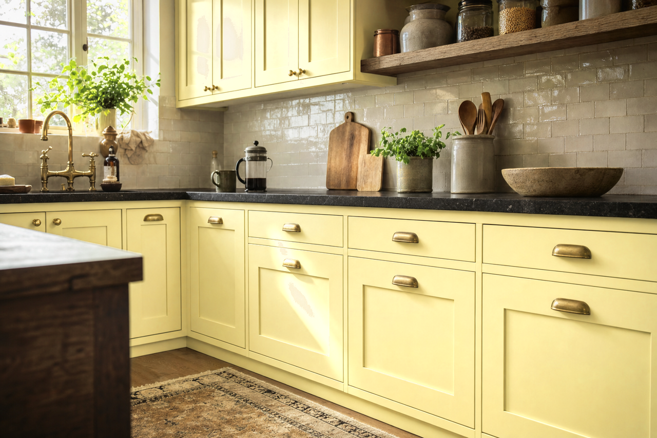 New Willow by Valspar on cabinets