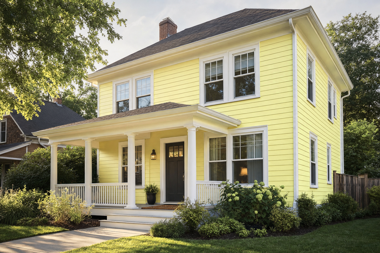 Fluorescent Lime by Valspar on exterior