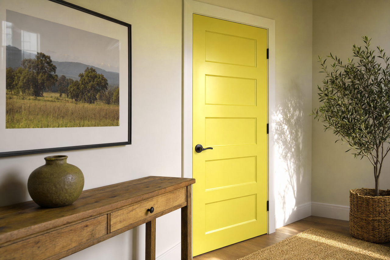 Tangy Dill by Valspar on interior-doors