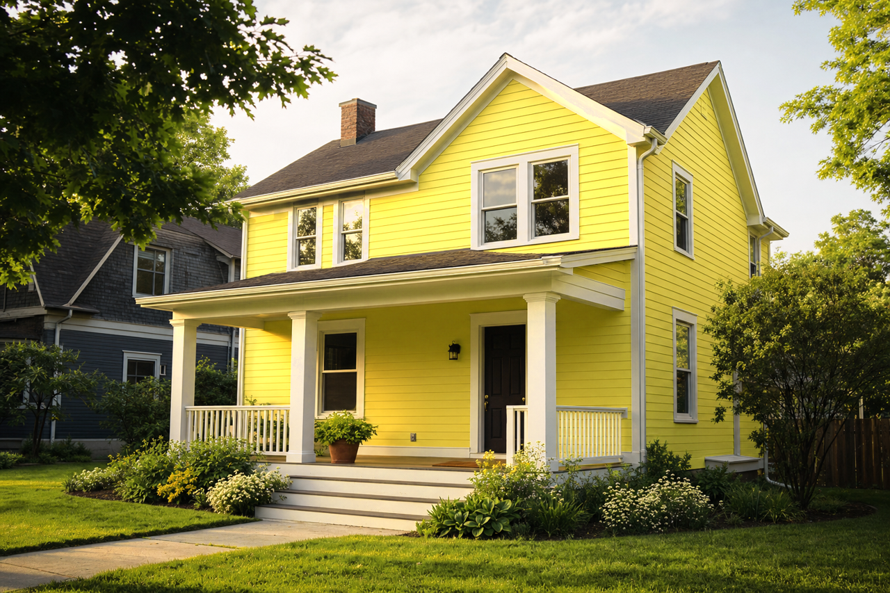 Lavish Lime by Valspar on exterior