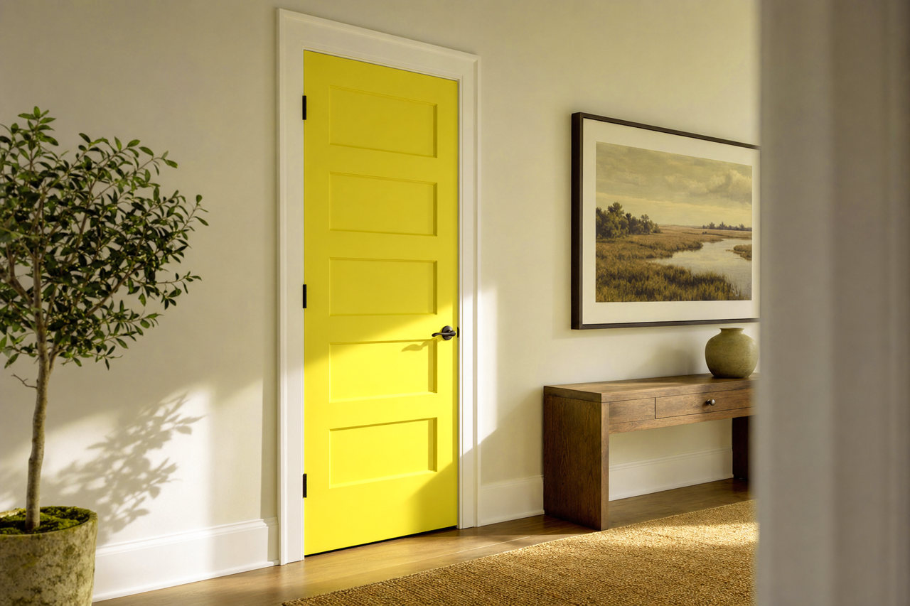 Lavish Lime by Valspar on interior-doors