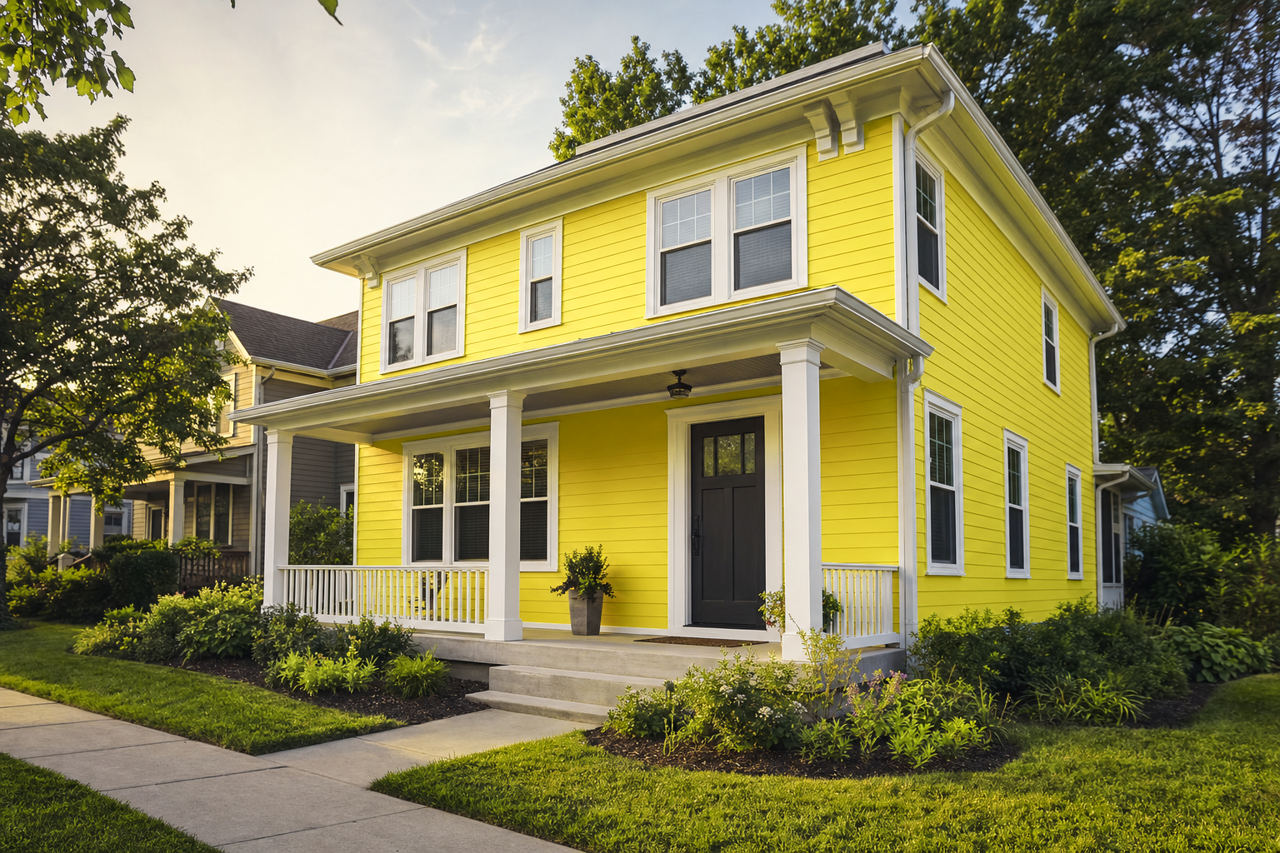 Lime Passion by Valspar on exterior