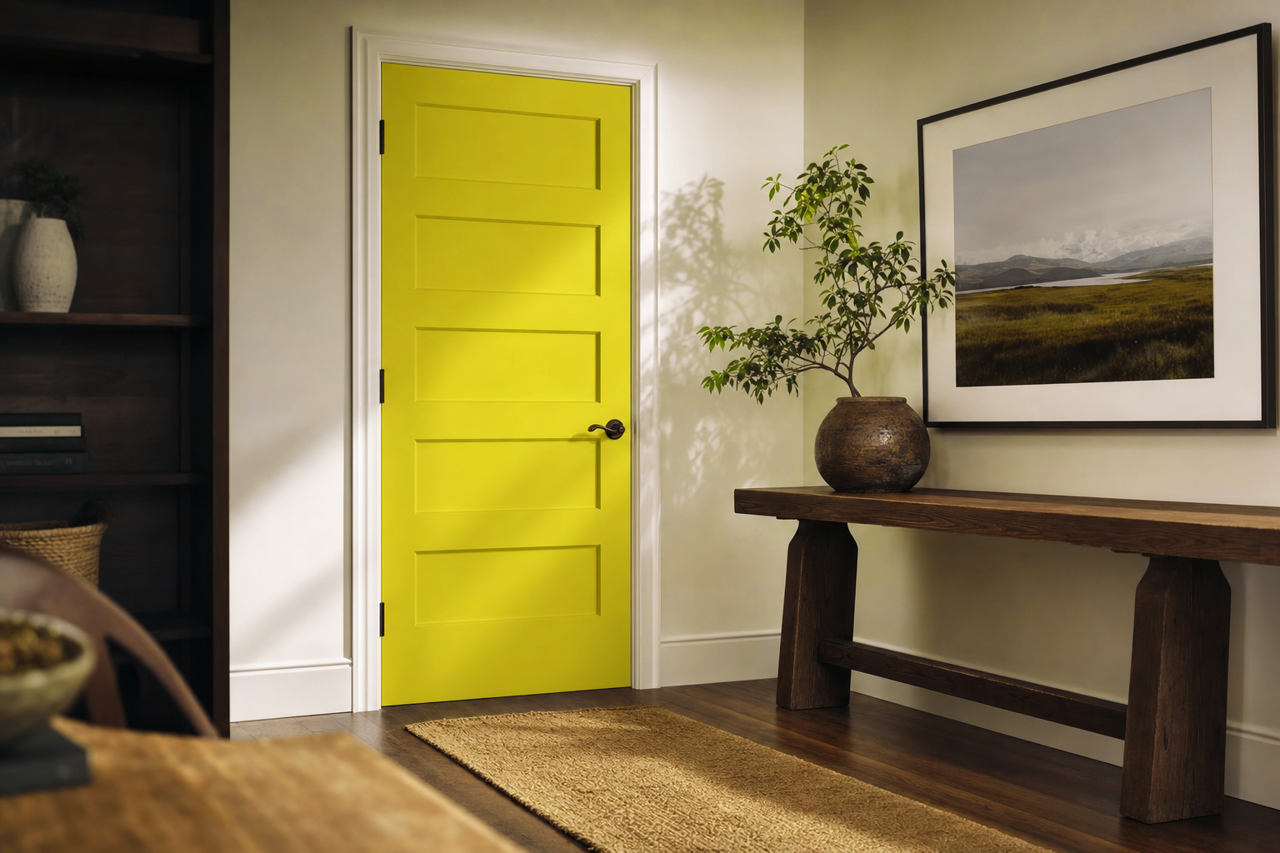 Lime Passion by Valspar on interior-doors