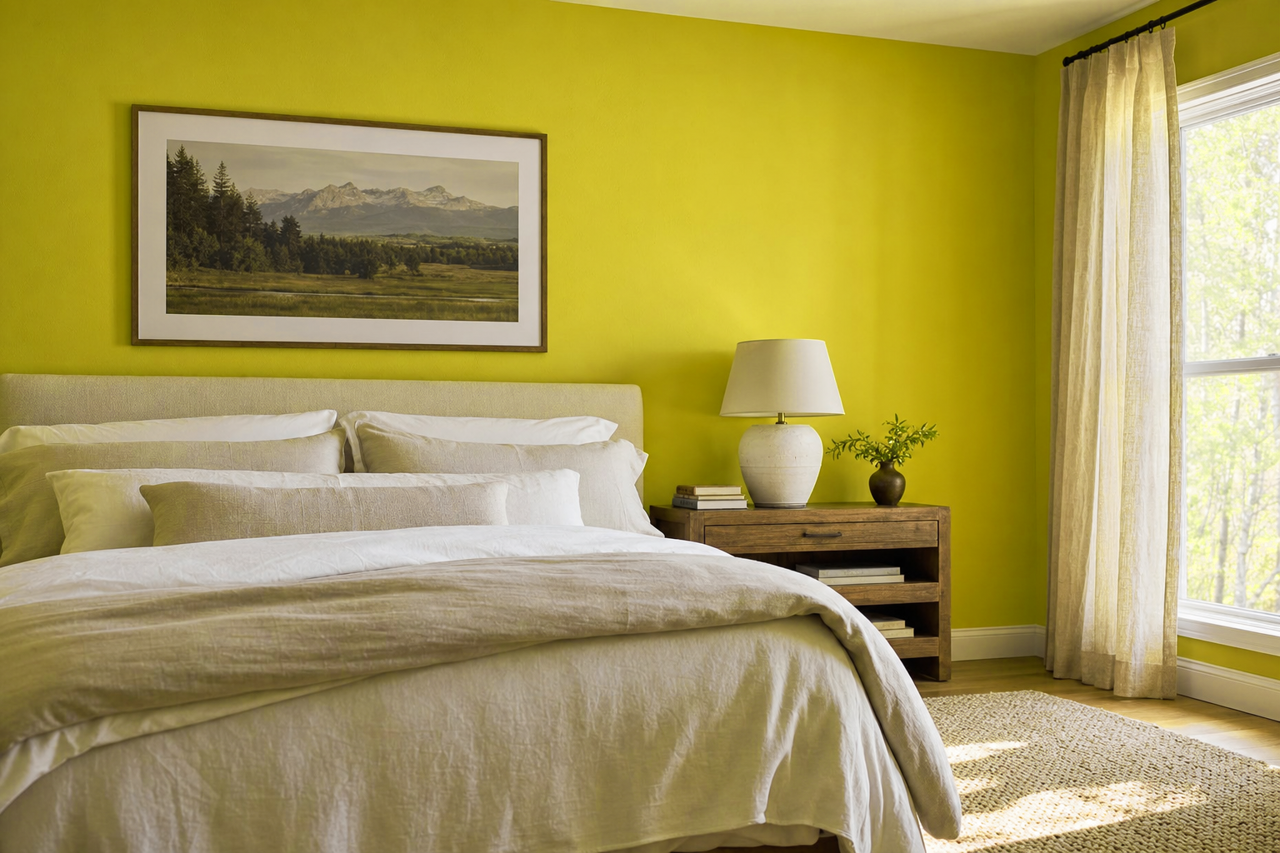 Lime Passion by Valspar on interiors