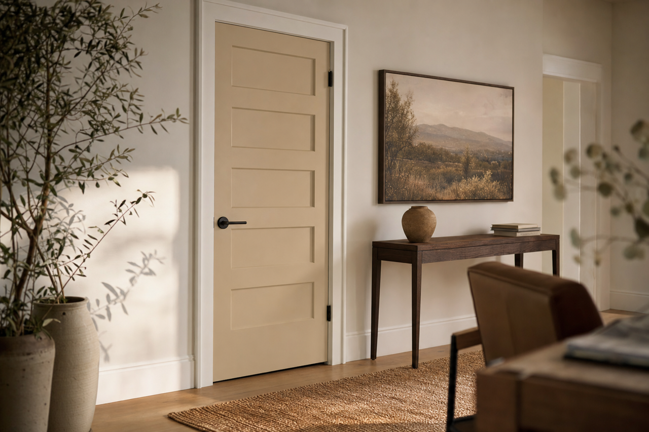 Soft Stones by Valspar on interior-doors
