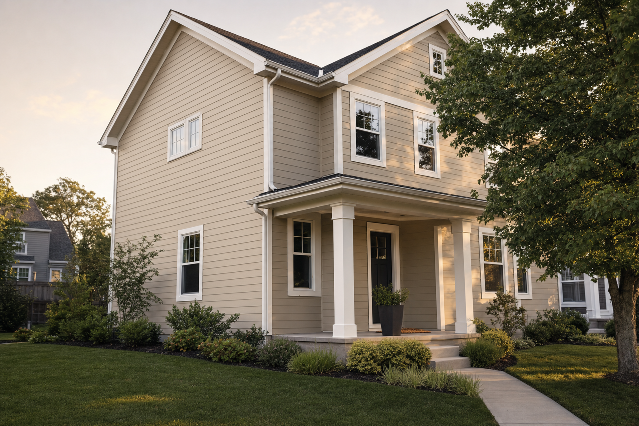 Transitional Tan by Valspar on exterior