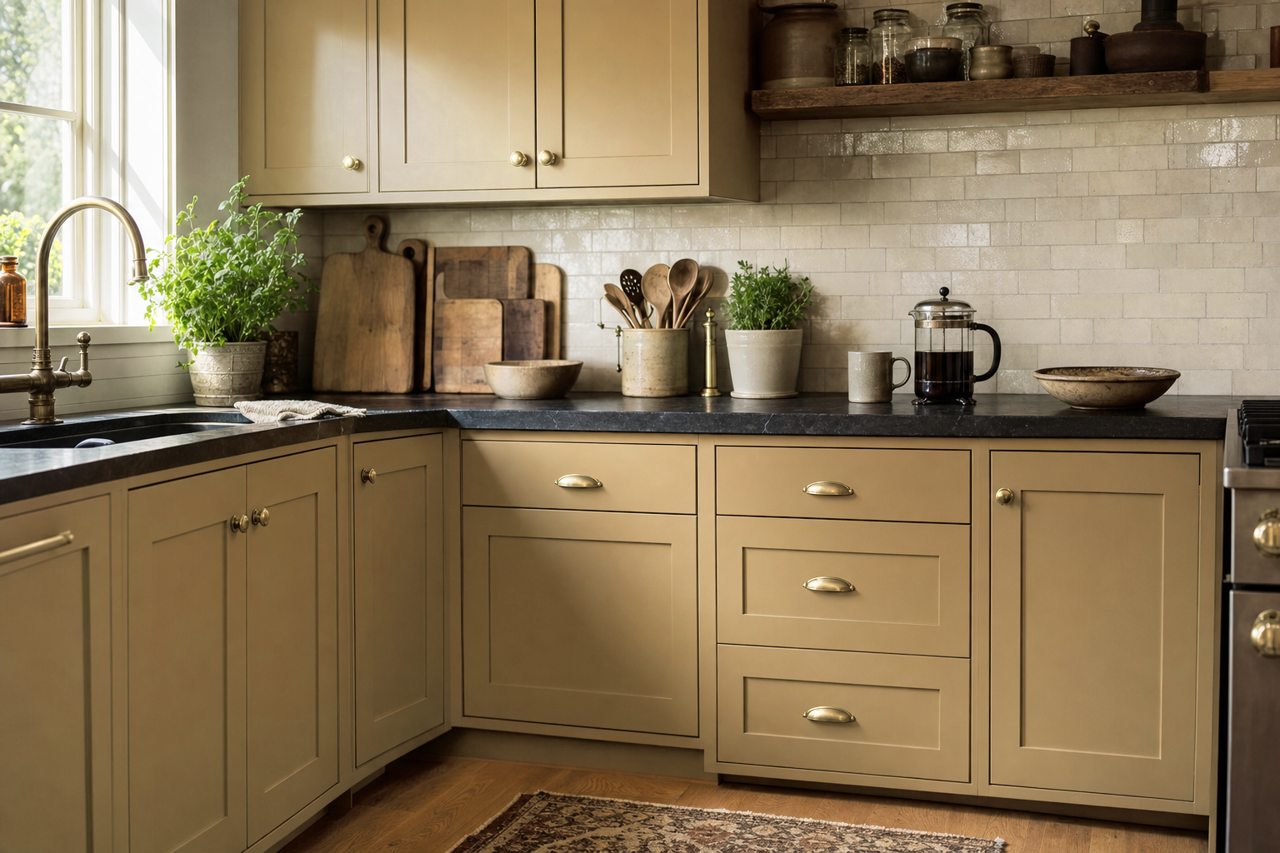 Caraway Shield by Valspar on cabinets