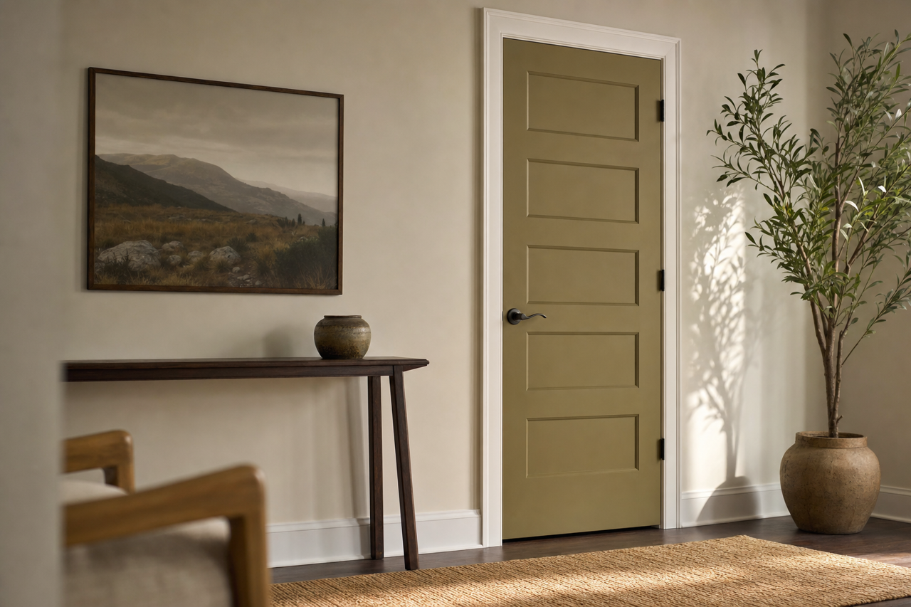 Valencia Moss by Valspar on interior-doors
