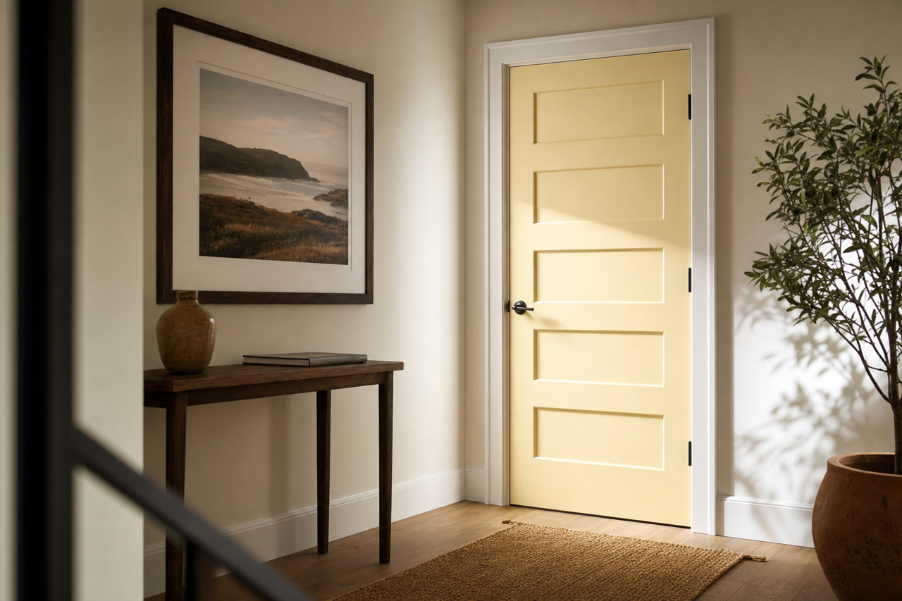 Desert Flower by Valspar on interior-doors