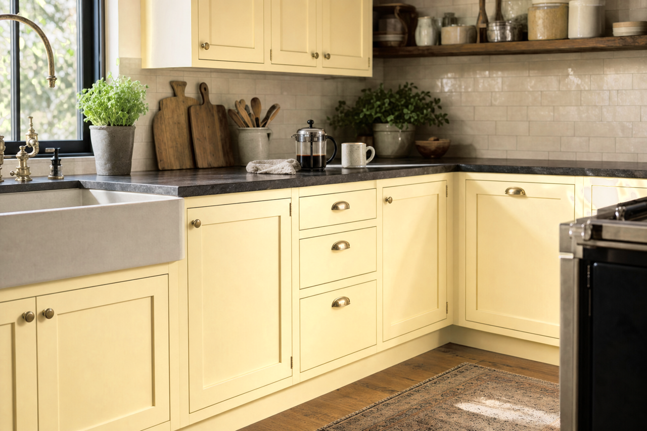 Heart of Palm by Valspar on cabinets