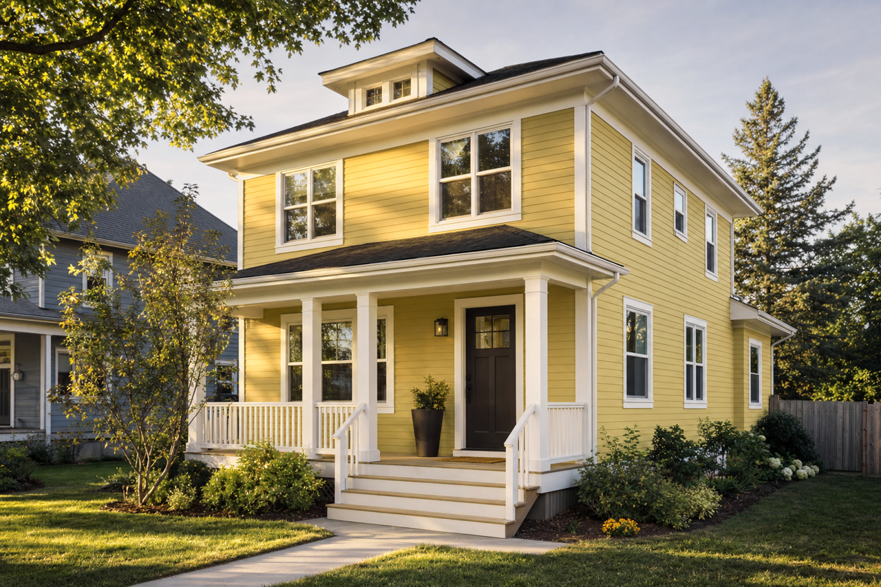 City Chartreuse by Valspar on exterior