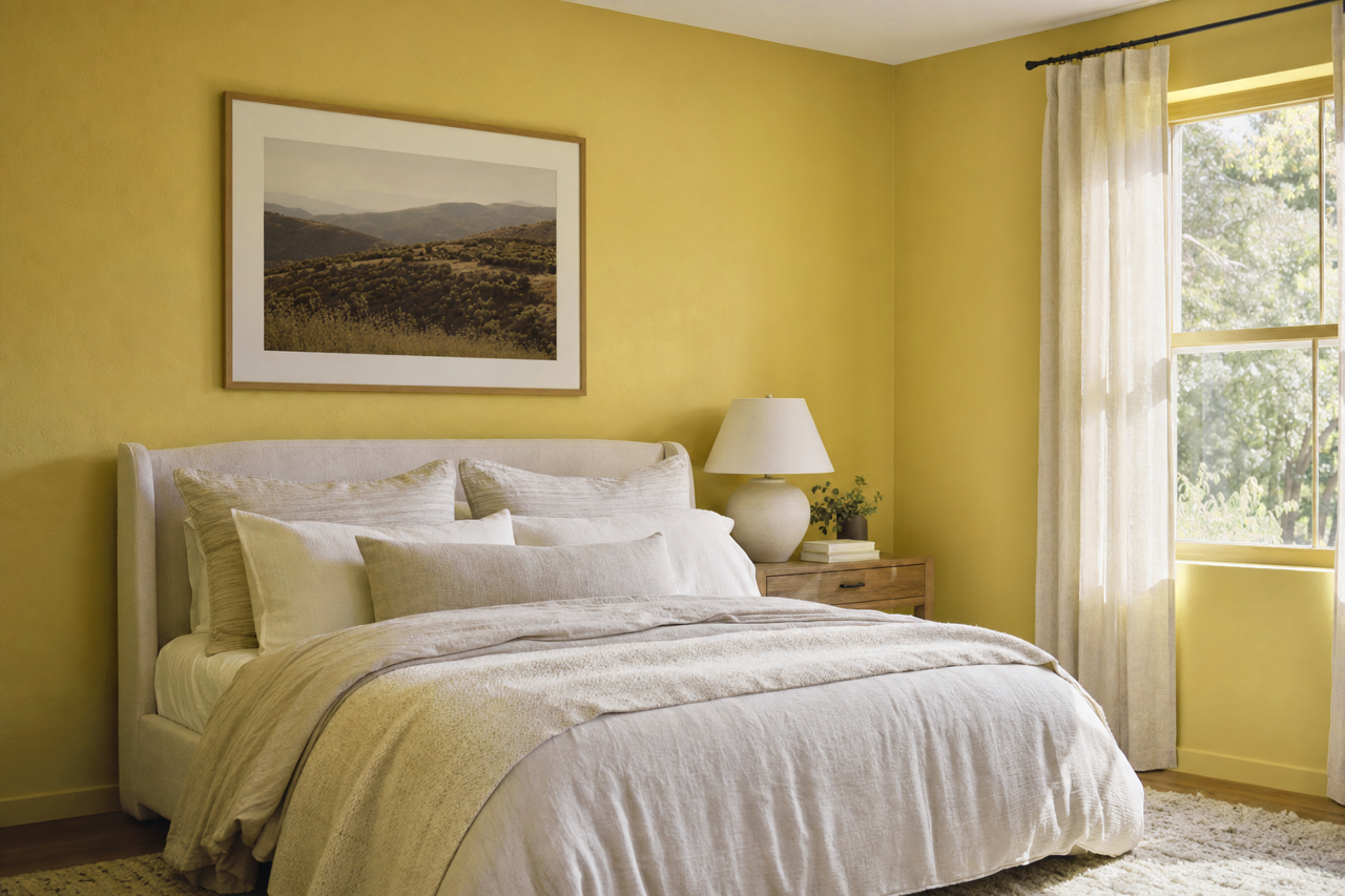 City Chartreuse by Valspar on interiors