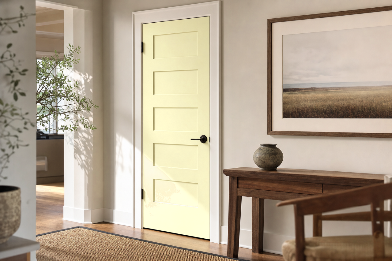 Lime Ice by Valspar on interior-doors