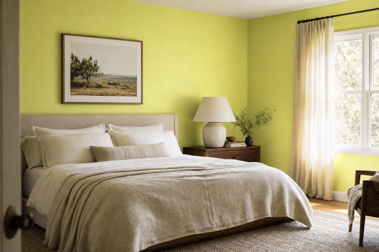 Green Tea by Valspar on interiors