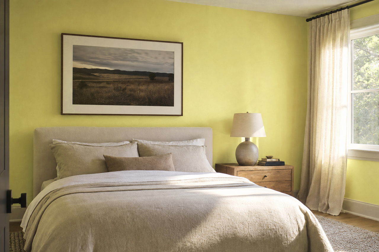 Lime Mousse by Valspar on interiors