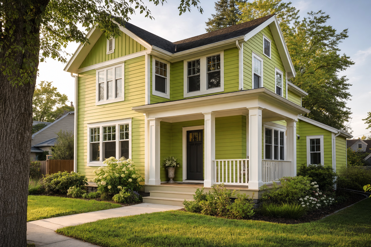 Sassy Green by Valspar on exterior