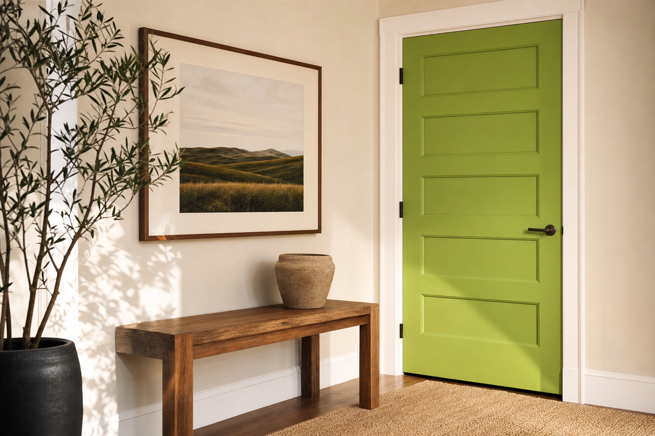 Sassy Green by Valspar on interior-doors