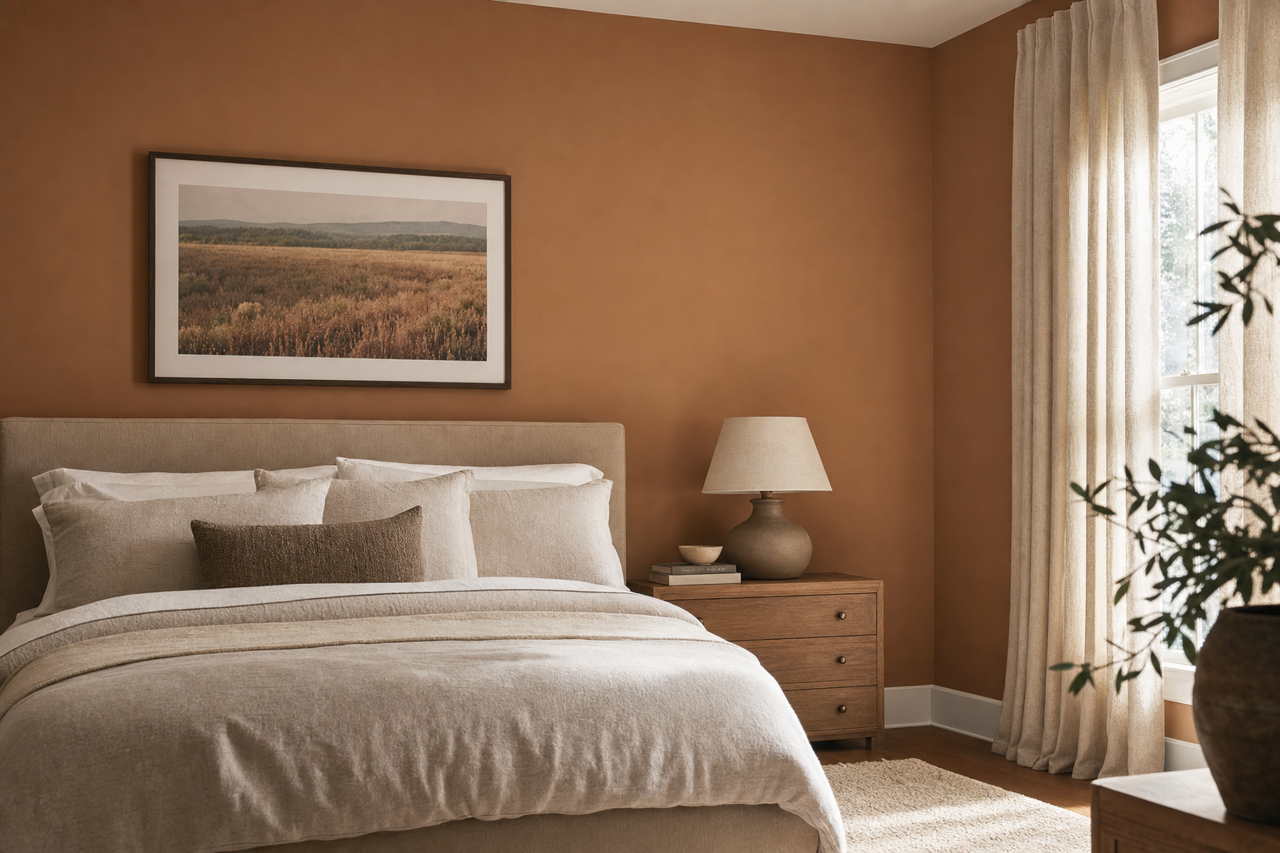 Harvest Brown by Valspar on interiors