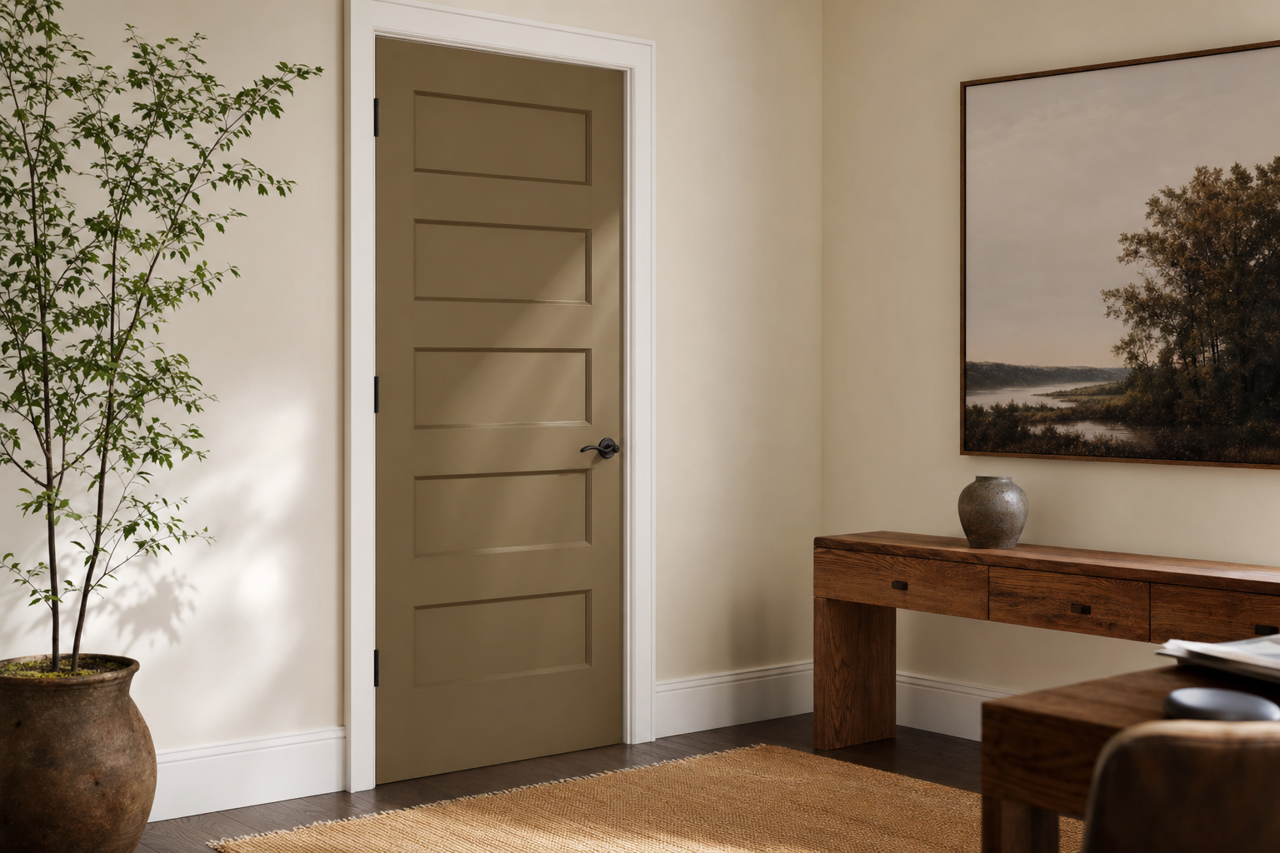 Moss Mulch by Valspar on interior-doors