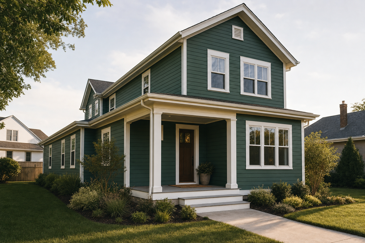 Palace Green by Valspar on exterior