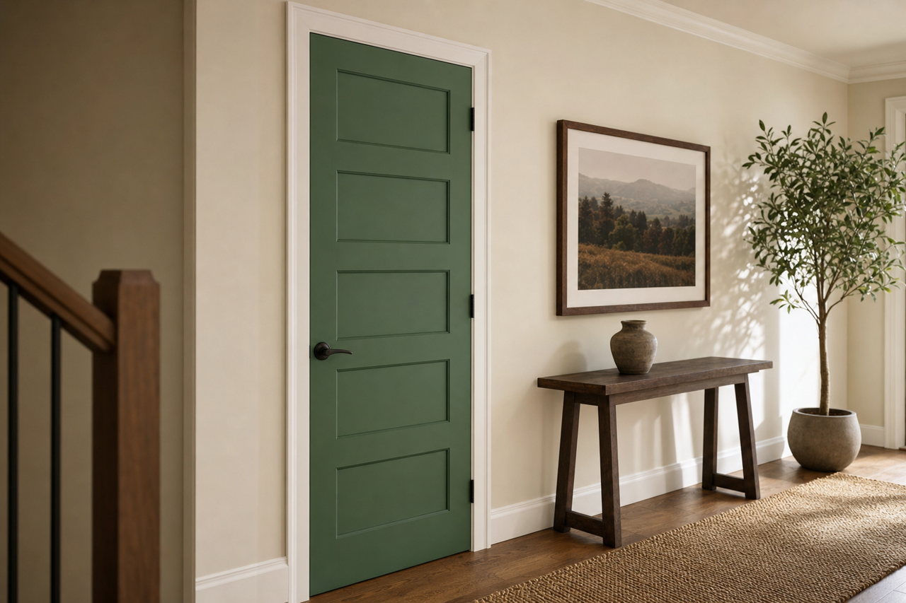 Vegas Green by Valspar on interior-doors