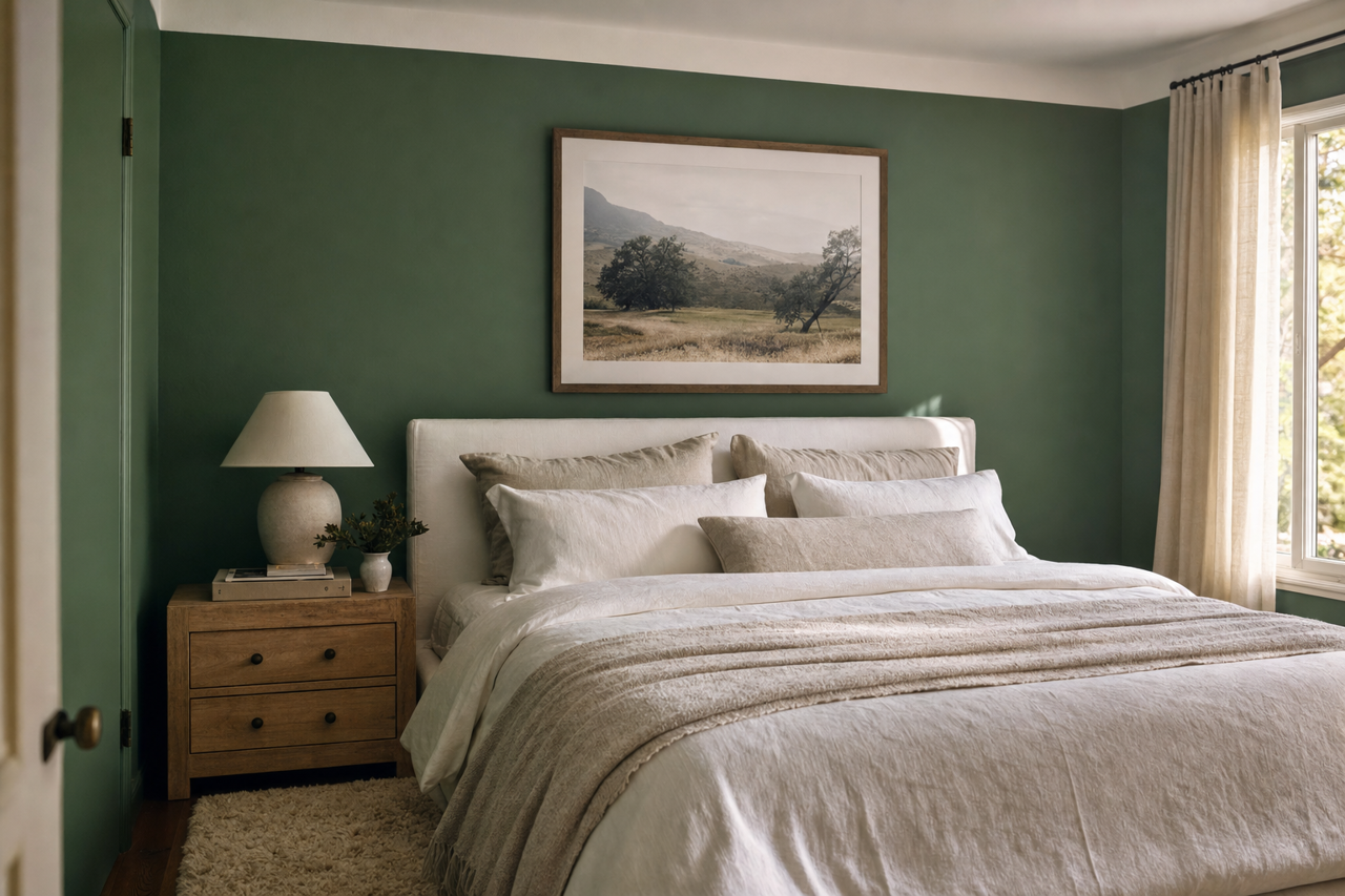 Vegas Green by Valspar on interiors