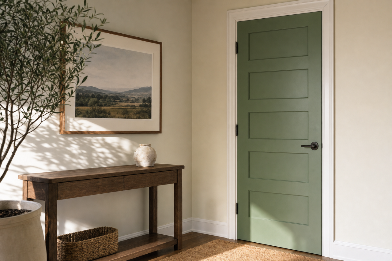 Lime Twist by Valspar on interior-doors