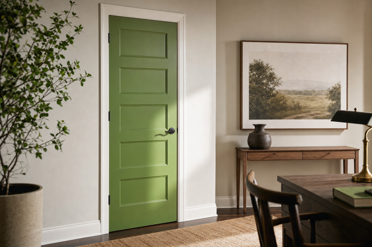 Lovely Green by Valspar on interior-doors
