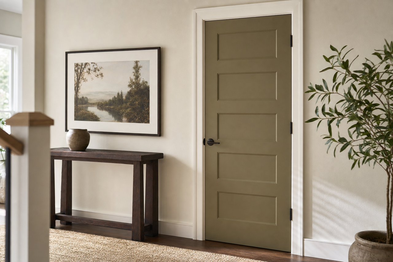 Amazon Silt by Valspar on interior-doors