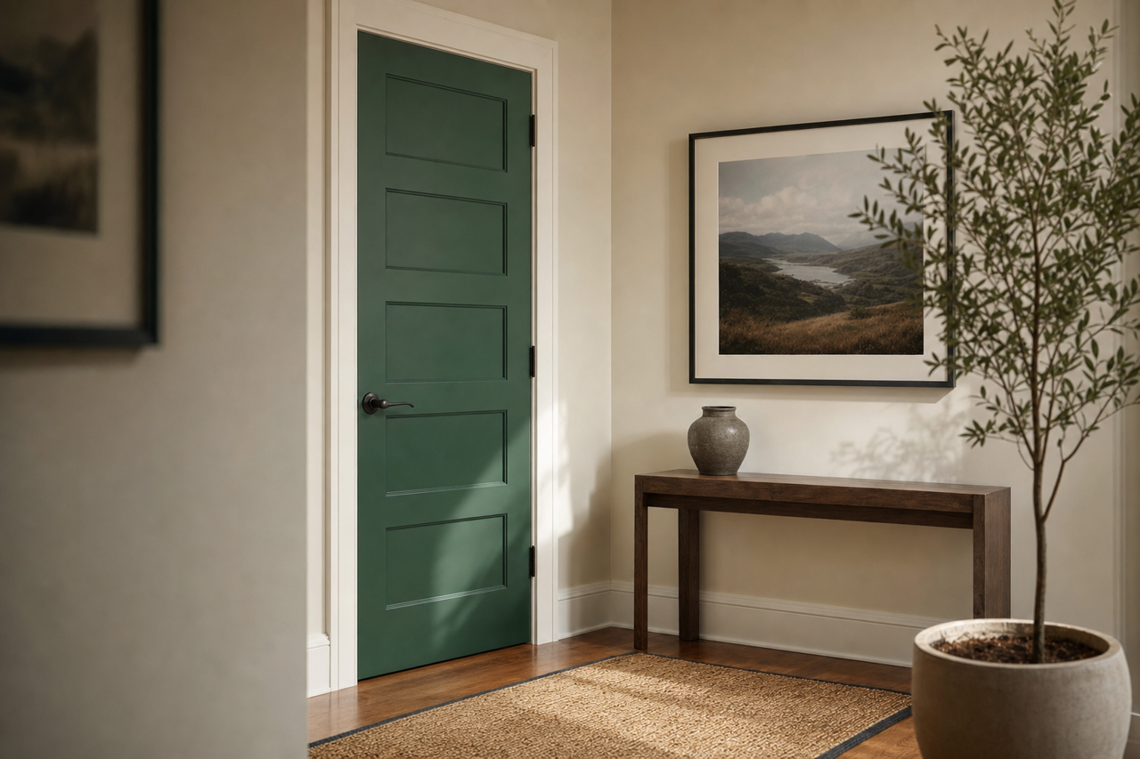 Poker Green by Valspar on interior-doors