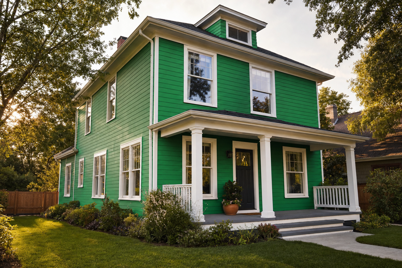 Luscious Green by Valspar on exterior
