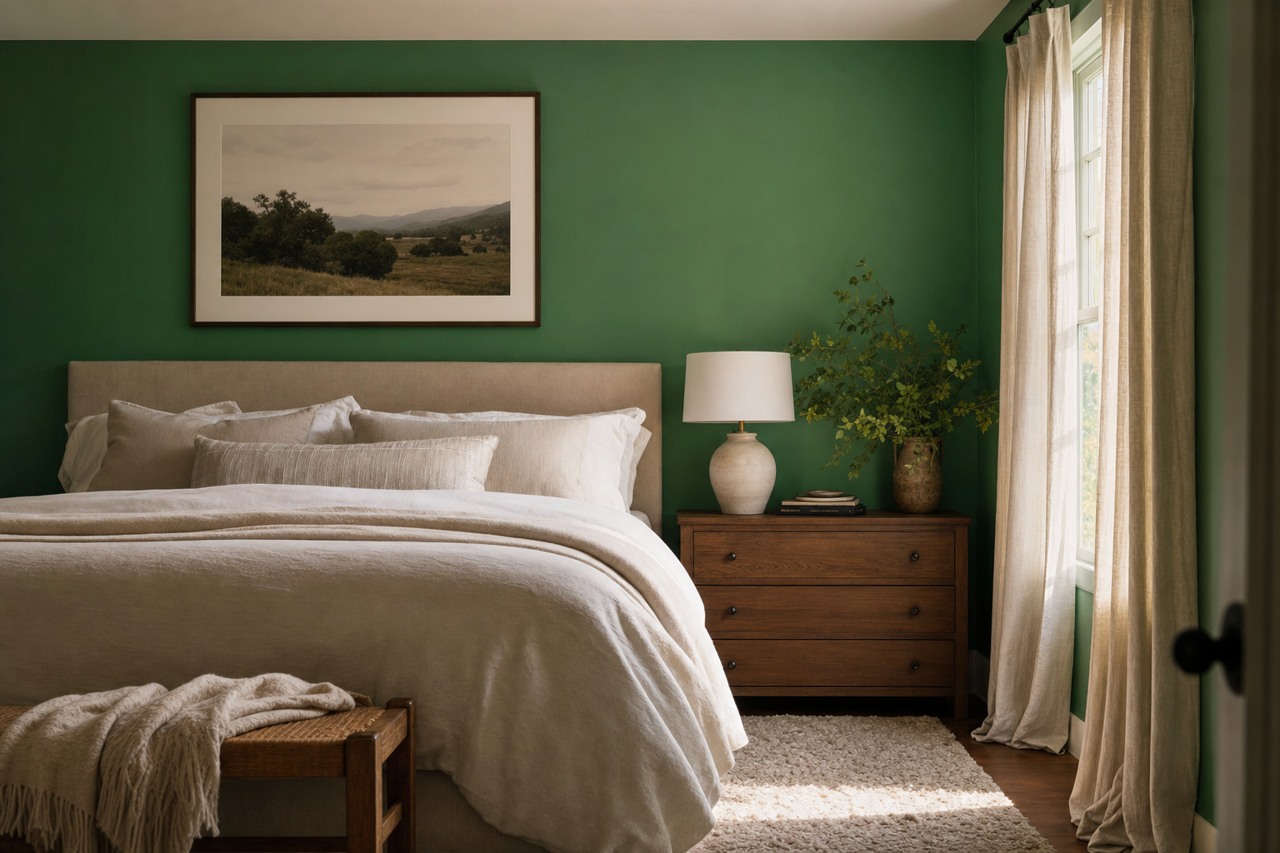 Luscious Green by Valspar on interiors