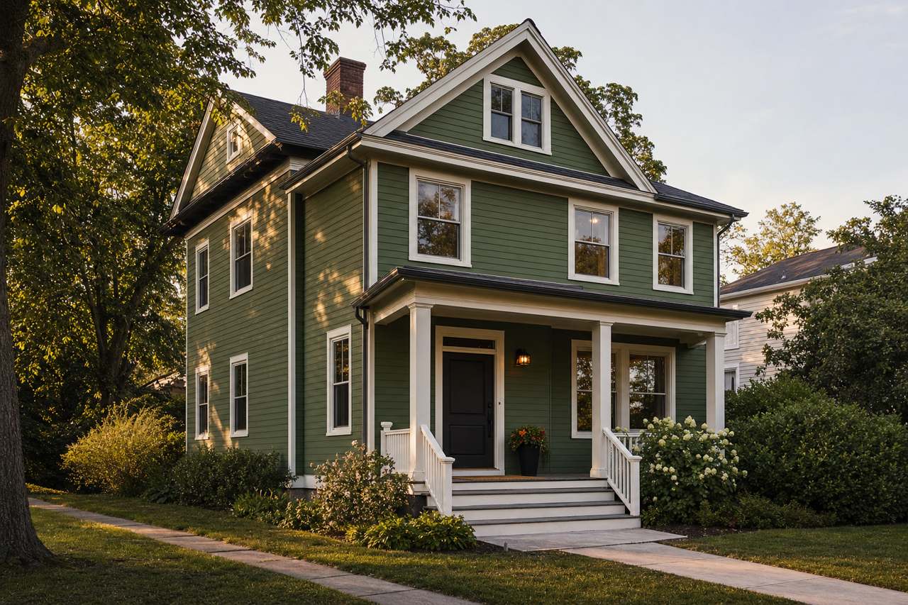 French Olive by Valspar on exterior