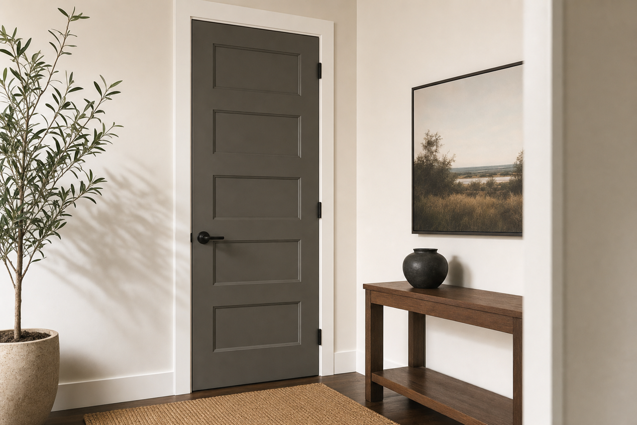 Dark Oasis by Valspar on interior-doors