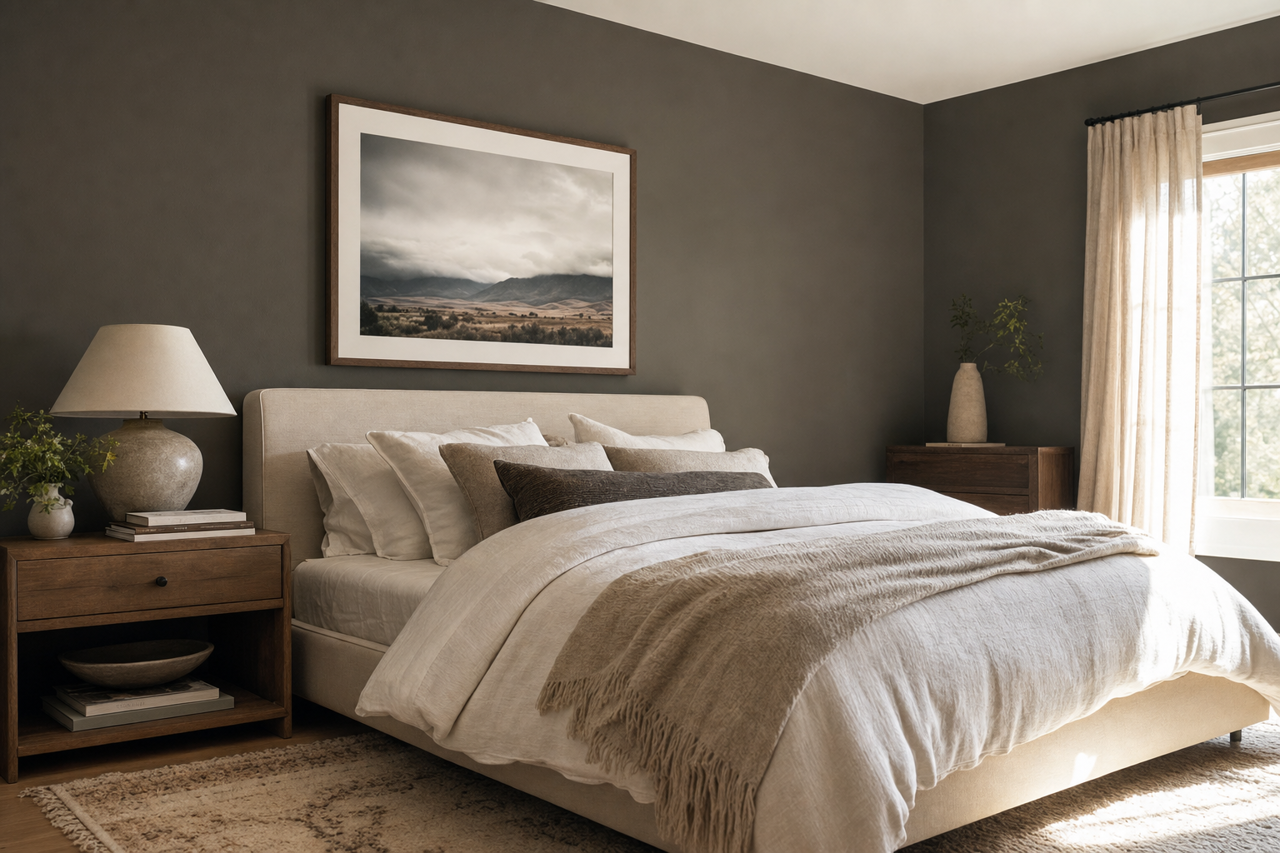 Dark Oasis by Valspar on interiors