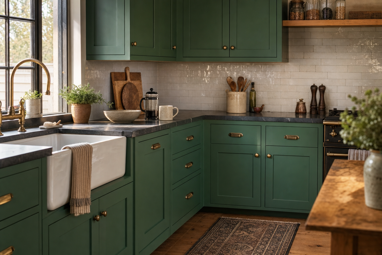 Four-Leaf Clover by Valspar on cabinets