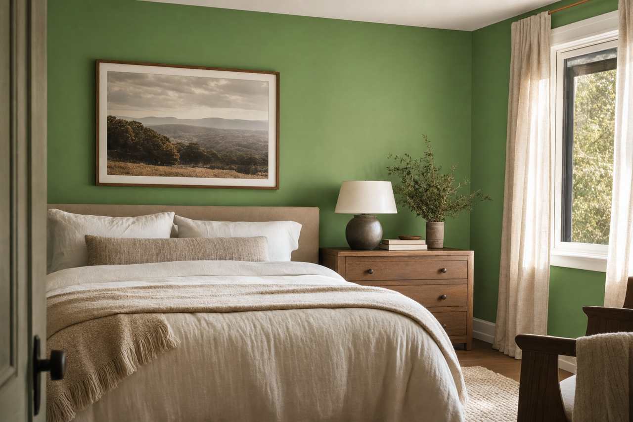 Bright Parrot by Valspar on interiors