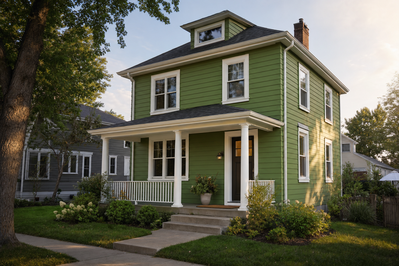 Lime Candy by Valspar on exterior