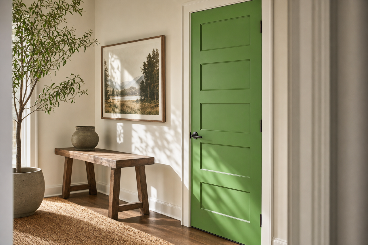 Lime Candy by Valspar on interior-doors