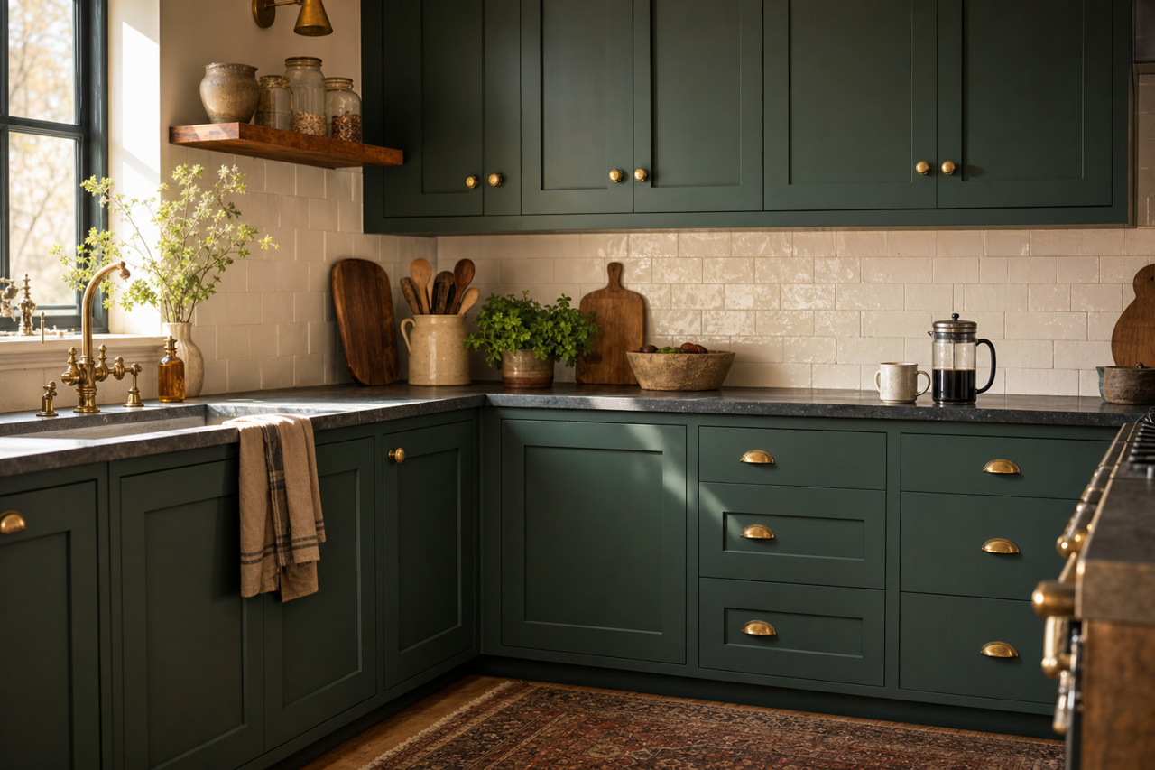 Gondola Ride by Benjamin Moore on cabinets